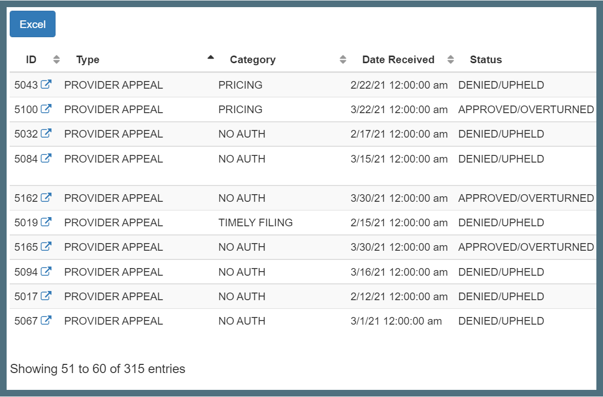 Self-service appeals